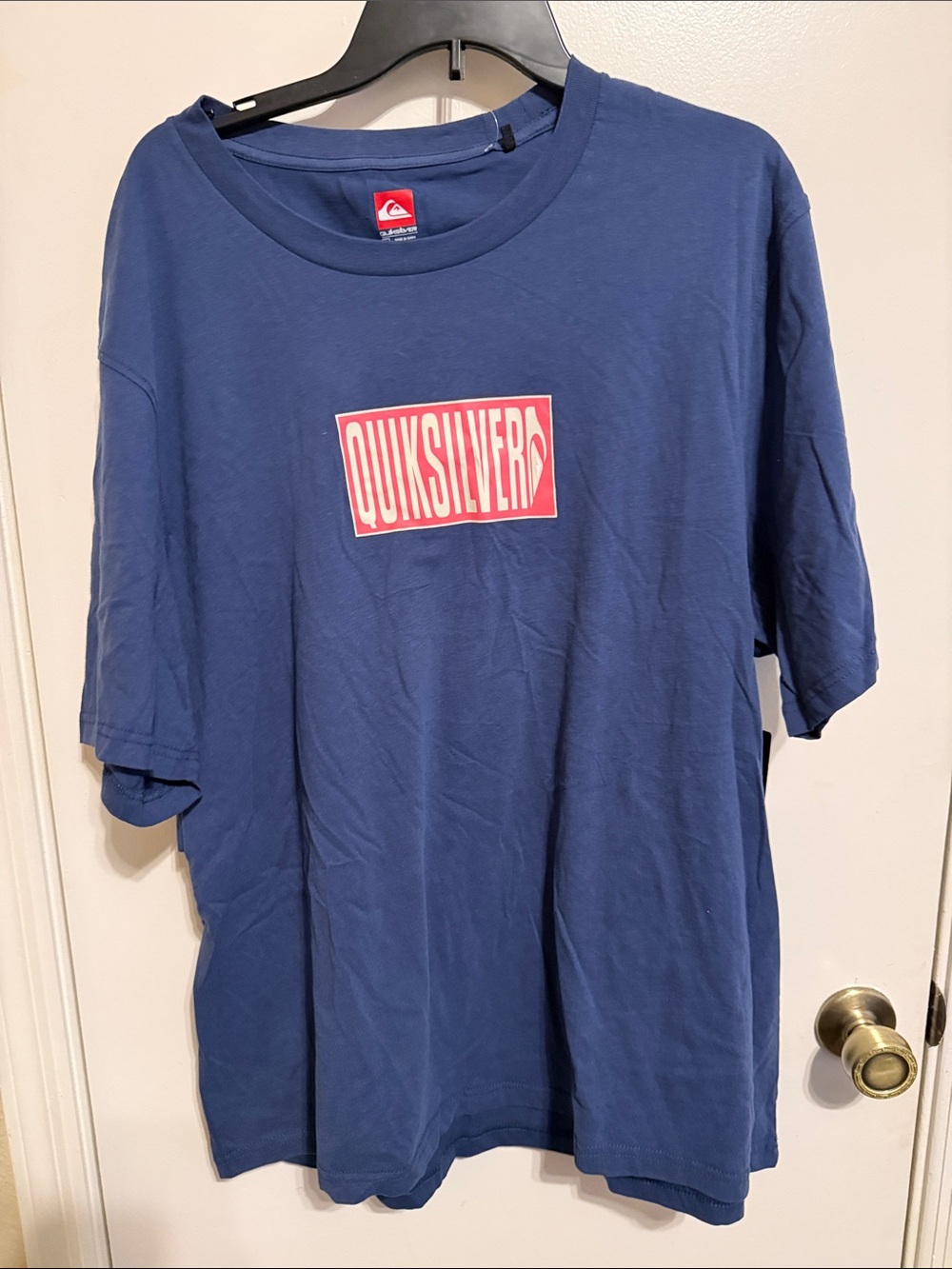 Quiksilver Navy Short-Sleeve Tee with Red Logo
